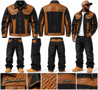 THE LEGENDARY "KT-BLACK LABEL" DENIM AND GATOR 2PC JEAN SUIT BY DIiAMONI ARMON