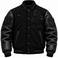 THE LEGENDARY "WOOLYGATER" BLACK OUT  VARSITY JACKET