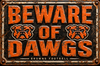 BEWARE OF DAWGS RUSTIC HOODIE